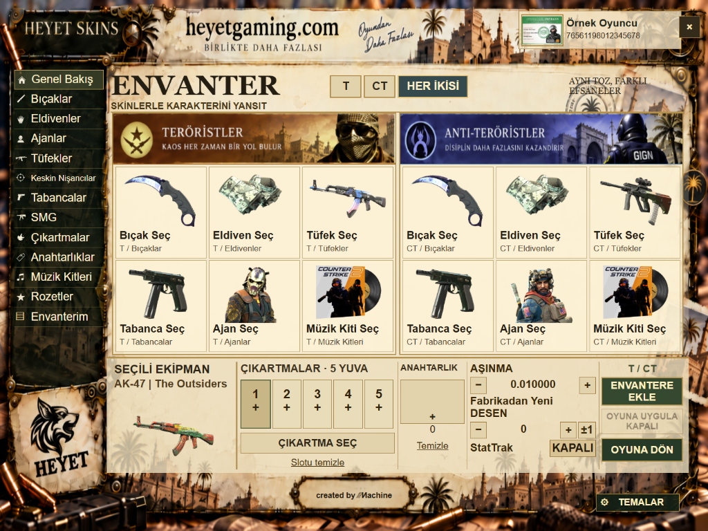 CS2 AIM Sunucusu Panorama Envanter